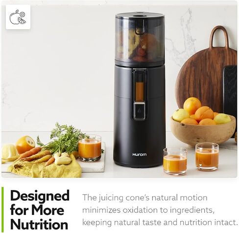 Hurom H400 Renewed Easy Clean Slow Juicer, Matte Black | Hands-Free | Hopper Fits Whole Produce | Quiet Motor | Scrub Free Cleaning | BPA Free | Easy Assembly | Cold Press Masticating Juicer in Saudi Arabia