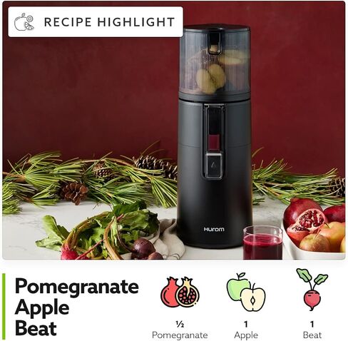 Hurom H400 Renewed Easy Clean Slow Juicer, Matte Black | Hands-Free | Hopper Fits Whole Produce | Quiet Motor | Scrub Free Cleaning | BPA Free | Easy Assembly | Cold Press Masticating Juicer in Saudi Arabia