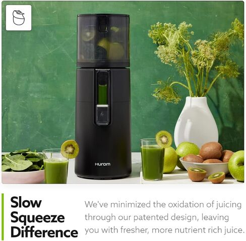 Hurom H400 Renewed Easy Clean Slow Juicer, Matte Black | Hands-Free | Hopper Fits Whole Produce | Quiet Motor | Scrub Free Cleaning | BPA Free | Easy Assembly | Cold Press Masticating Juicer in Saudi Arabia