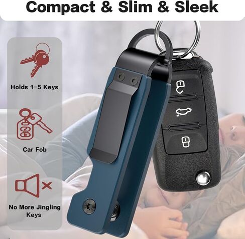 منظم المفاتيح - حامل مفاتيح صغير الحجم من ألياف الكربون، سلسلة مفاتيح Apple AirTag المتوافقة، جراب لحلقة مفاتيح Apple Air Tag لمفتاح السيارة - سلسلة مفاتيح تؤمن 1-5 مفاتيح in Kuwait