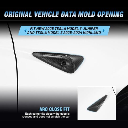 HW4.0 Side Camera Cover Compatible with 2024 Tesla Model 3&Y 3K Toray Dry Carbon Fiber Side Camera Turn Signal Cover-Matte Carbon Fiber in Saudi Arabia