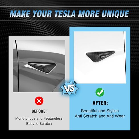 HW4.0 Side Camera Cover Compatible with 2024 Tesla Model 3&Y 3K Toray Dry Carbon Fiber Side Camera Turn Signal Cover-Matte Carbon Fiber in Saudi Arabia