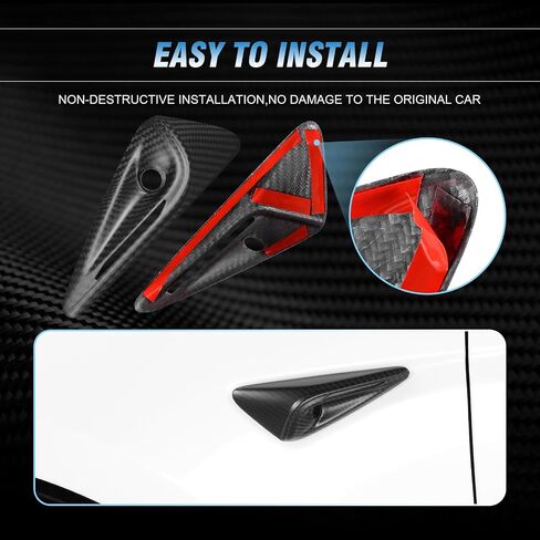 HW4.0 Side Camera Cover Compatible with 2024 Tesla Model 3&Y 3K Toray Dry Carbon Fiber Side Camera Turn Signal Cover-Matte Carbon Fiber in Saudi Arabia