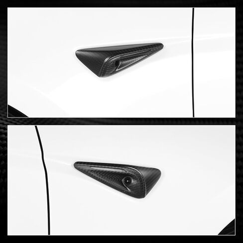HW4.0 Side Camera Cover Compatible with 2024 Tesla Model 3&Y 3K Toray Dry Carbon Fiber Side Camera Turn Signal Cover-Matte Carbon Fiber in Saudi Arabia