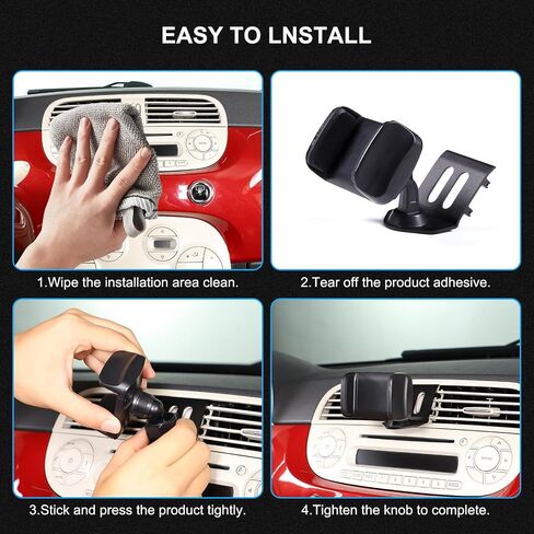 حامل الهاتف الخلوي للسيارة وهو متوافق مع FIAT 500 2010-2015 لصالح لوحة الهاتف التهوية Air Dashboard in Kuwait