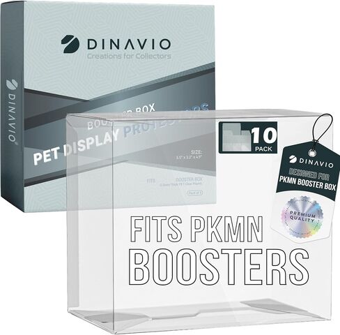 Dinavio Crafthouse Plastic PKMN Booster Box Protector 5 Pack - Booster Box Case Display Protectors - Compatible with English Modern PKMN Booster Boxes - 0.5mm Thick (Pack of 5) in Saudi Arabia