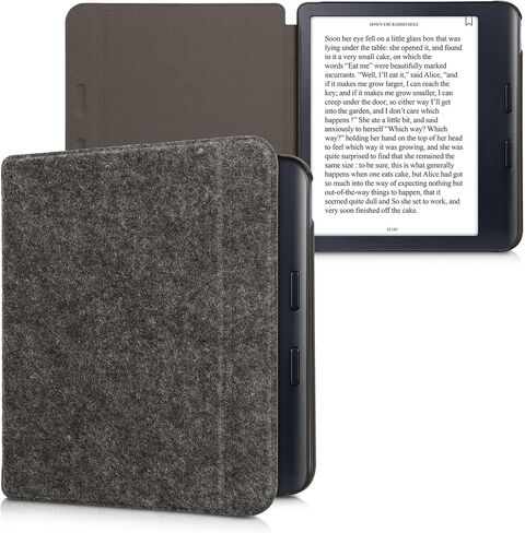 علبة Kwmobile متوافقة مع Kobo Libra Color - Book Style Love Fabric Sovel Protction -Petrol - Petrol in Saudi Arabia