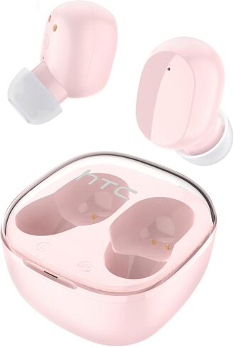 HTC True Wireless Earbuds 6 Bluetooth 5.3 in Ear Stereo Headphones Touch Control with Built-in Microphone, Wireless Noise Cancelling Earbuds 22H Playtime with Charging Case for Android and iOS- Black in Saudi Arabia