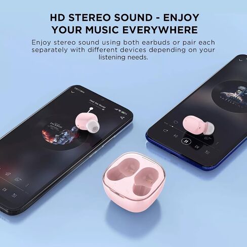 HTC True Wireless Earbuds 6 Bluetooth 5.3 in Ear Stereo Headphones Touch Control with Built-in Microphone, Wireless Noise Cancelling Earbuds 22H Playtime with Charging Case for Android and iOS- Black in Saudi Arabia