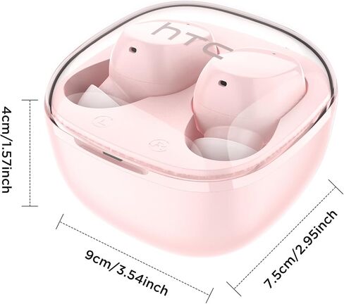 HTC True Wireless Earbuds 6 Bluetooth 5.3 in Ear Stereo Headphones Touch Control with Built-in Microphone, Wireless Noise Cancelling Earbuds 22H Playtime with Charging Case for Android and iOS- Black in Saudi Arabia