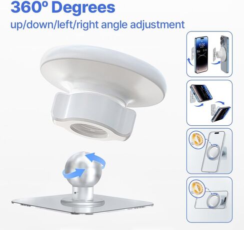 for MagSafe Wall Mount Magnetic Phone Holder Includes All Smartphone Compatible Rings (Self-Adhesive), 360 Degree Free Rotation, Shower Mirror,Bathroom,Kitchen (Black) in Saudi Arabia