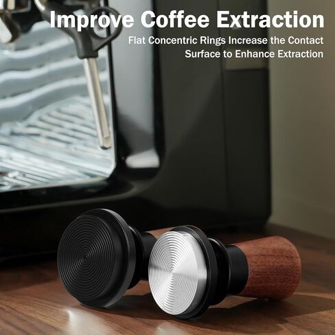 PUSEE 53.3mm Espresso Tamper, Calibrated Tamper with 30lbs Double Spring Loaded Tamper Walnut Wood Coffee Tamper for Barista Home,Stainless Steel Base Tamper Espresso Tool Fits 54mm Portafilters in Saudi Arabia