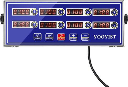 Professional Commercial 8 Channel Multiple Kitchen Timers Digital Calculagraph Programmable Loud for Restaurant Food Fryer Baking Cooking Stainless Steel Heavy Duty in Saudi Arabia
