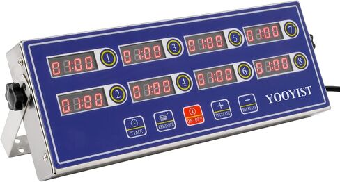 Professional Commercial 8 Channel Multiple Kitchen Timers Digital Calculagraph Programmable Loud for Restaurant Food Fryer Baking Cooking Stainless Steel Heavy Duty in Saudi Arabia