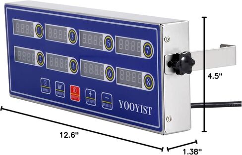 Professional Commercial 8 Channel Multiple Kitchen Timers Digital Calculagraph Programmable Loud for Restaurant Food Fryer Baking Cooking Stainless Steel Heavy Duty in Saudi Arabia