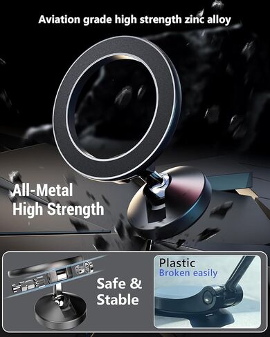 for MagSafe Car Mount, 360° Rotating Full Metal Strong Magnetic Phone Holder for Car Dashboard, iPhone Car Holder Mount Compatible iPhone 15 Pro Max 14 13,Samsung All Mag Safe Phones in Saudi Arabia