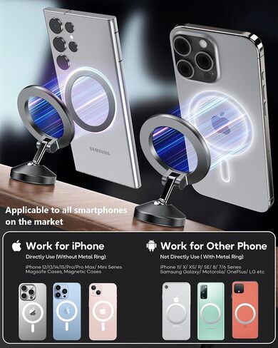 for MagSafe Car Mount, 360° Rotating Full Metal Strong Magnetic Phone Holder for Car Dashboard, iPhone Car Holder Mount Compatible iPhone 15 Pro Max 14 13,Samsung All Mag Safe Phones in Saudi Arabia