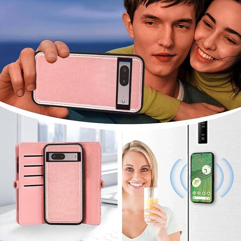 Asuwish Phone Case for Google Pixel 7 5G Zipper Wallet Detachable Cell Cover with Tempered Glass Screen Protector Crossbody Strap Mandala Flower Flip Card Holder Pixel7 Pixle Seven 6.3 Women Men Gray in Saudi Arabia