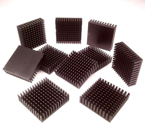 Easycargo 40mm Heatsink 40x40x11mm، مبرد ألومنيوم تبريد بالوعة الحرارة لتبريد الطابعات ثلاثية الأبعاد، TEC1-12706 مبرد بلتيير حراري كهربائي 40mmx40mmx11mm (أسود 6 قطع) in Kuwait
