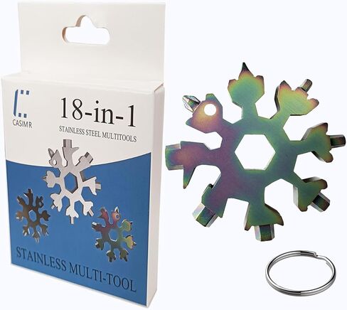 CASIMR Snowflake Multi Tool, Unique Stocking Stuffers for Women Men Kids Adults Teens, Mens Christmas Gifts Cool Gadgets for Dad Birthday Gift, Portable 18-in-1 Stainless Steel Multitool Presents in Saudi Arabia