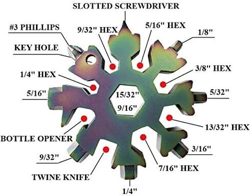 CASIMR Snowflake Multi Tool, Unique Stocking Stuffers for Women Men Kids Adults Teens, Mens Christmas Gifts Cool Gadgets for Dad Birthday Gift, Portable 18-in-1 Stainless Steel Multitool Presents in Saudi Arabia