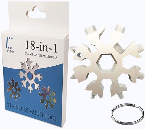 CASIMR Snowflake Multi Tool, Unique Stocking Stuffers for Women Men Kids Adults Teens, Mens Christmas Gifts Cool Gadgets for Dad Birthday Gift, Portable 18-in-1 Stainless Steel Multitool Presents in Saudi Arabia