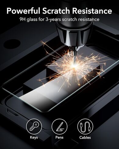 ESR 3 Pack for Samsung Galaxy S25 Ultra Screen Protector, 9H+ Hardness HD Tempered Glass with Easy Installation, Auto Dust-Elimination Tool for Galaxy S25 Ultra [6.9"], Case Friendly in Saudi Arabia