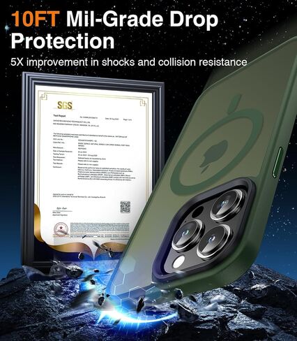 Meifigno Magic Mag Series Designed for iPhone 15 Pro Max Case, [Military Grade Protection & Compatible with MagSafe], Translucent Matte Back with Aluminum Alloy Keys, for iPhone 15 Pro Max 6.7", Black in Saudi Arabia