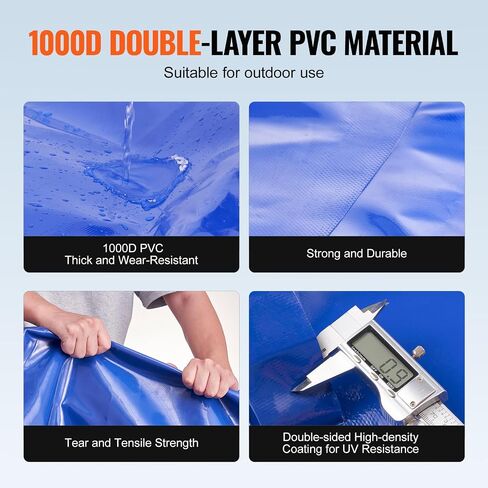 Vevor 400L/105.7Gallon تخزين المياه المثانة ، خزان RV ، حاوية 1000D PVC الأزرق القابل للطي ، حقيبة ناعمة كبيرة السعة ، المثانة المحمولة للوقاية من الحرائق ، التخييم in Kuwait