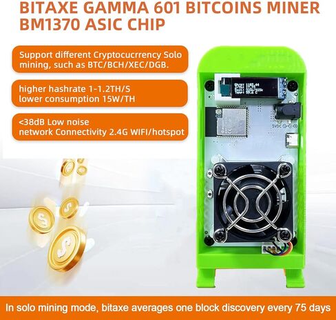 Bitcoins Miner 1.2TH/S Bitaxe Gamma 601 Solo Miner BM1370 Asic Chip 15W/TH BTC Lottery Crypto Miner with Open-Source System Cryptocurrency Asic Bitcoins Mining Machine Micro Silent Home Use in Kuwait