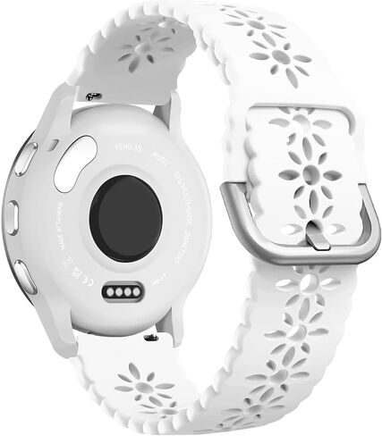 Lace Silicone Bands Compatible for Garmin Venu 3S/Vivoactive 4S/Venu 2S/Vivomove 3S, 18mm Quick Release Soft Silicone Breathable Strap for Garmin Forerunner 255s/Forerunner 265s Women in Kuwait
