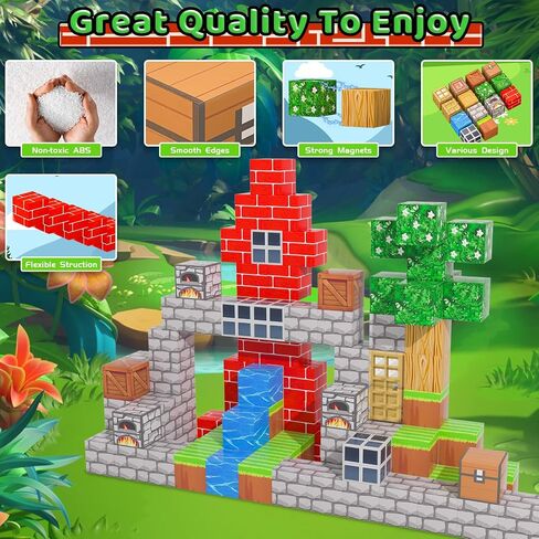 الكتل المغناطيسية - مجموعة ألعاب مغناطيسية 120 ٪ ، ألعاب STEM Montessori الحسية لأولاد وفتيات يبلغون من العمر 3 سنوات ، هدايا ألعاب البناء الإبداعية للأطفال الصغار in Saudi Arabia
