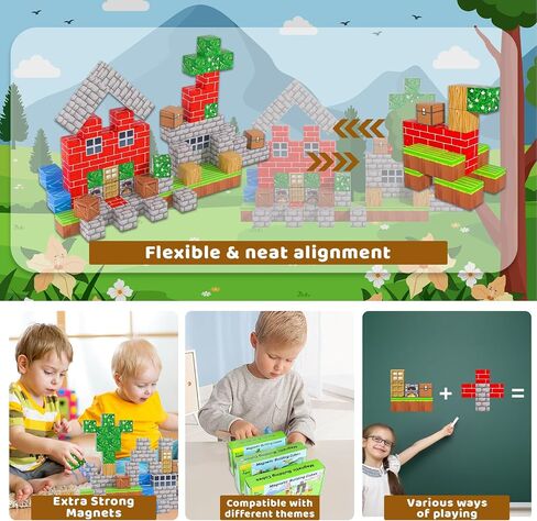 الكتل المغناطيسية - مجموعة ألعاب مغناطيسية 120 ٪ ، ألعاب STEM Montessori الحسية لأولاد وفتيات يبلغون من العمر 3 سنوات ، هدايا ألعاب البناء الإبداعية للأطفال الصغار in Saudi Arabia