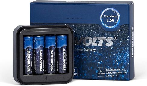 بطارية Tenavolts 1.5v AAA الليثيوم القابلة لإعادة الشحن ، شحن سريع 1.8 ساعة ، شاحن USB ، إخراج ثابت عند 1.5 فولت ، 1110 ميجاوات ، 4 تعداد مع شاحن in Saudi Arabia