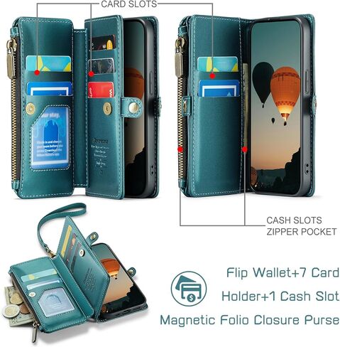 Defencase for iPhone 16E Case Wallet مع فتحات حامل بطاقة RFID للنساء للنساء ، والجلد الأنيق من الجلد المغناطيسي ، فليب ، حزام ، حزام ، حزام ، حزام ، For iPhone 16e 2025 ، Pink in Kuwait