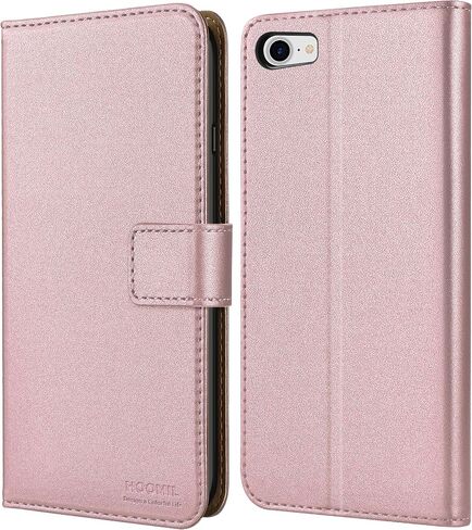 HOOMIL for iPhone SE 3rd Gen/2nd Gen/7/8 Wallet Case, PU Leather Flip Folio Case with Card Holder and Stand Feature, Shockproof Phone Cover (Black) in Saudi Arabia