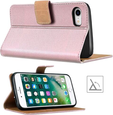 HOOMIL for iPhone SE 3rd Gen/2nd Gen/7/8 Wallet Case, PU Leather Flip Folio Case with Card Holder and Stand Feature, Shockproof Phone Cover (Black) in Saudi Arabia