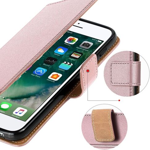 HOOMIL for iPhone SE 3rd Gen/2nd Gen/7/8 Wallet Case, PU Leather Flip Folio Case with Card Holder and Stand Feature, Shockproof Phone Cover (Black) in Saudi Arabia