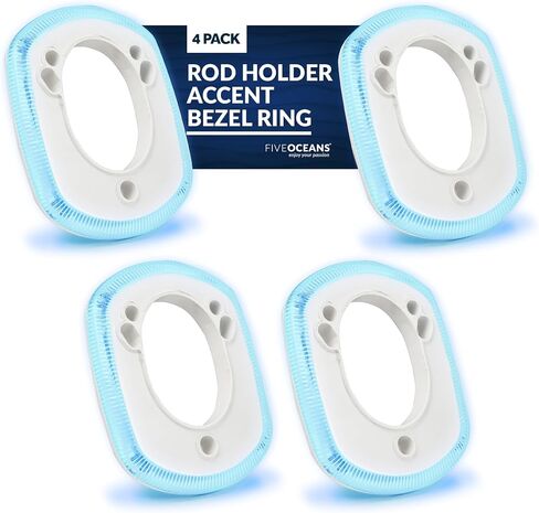 Five Oceans Blue LED Rod Holder Accent Bezel Ring, Fits All and Most Standard Rod Holders, Made of Grade Marine Durable Materials, 12 Volts, Multiple Packs in Kuwait