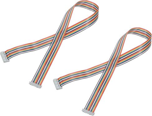 MECCANIXITY IDC Rainbow Wire Flat Ribbon Cable 2.54mm Pitch 20 Pin Connection Line FC Dual Female Gray Connector for DIY Experiment 3.3 Ft Length 2 Pcs in Kuwait