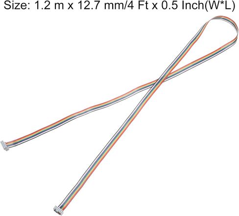 MECCANIXITY IDC Rainbow Wire Flat Ribbon Cable 2.54mm Pitch 20 Pin Connection Line FC Dual Female Gray Connector for DIY Experiment 3.3 Ft Length 2 Pcs in Kuwait