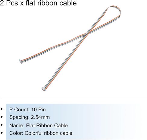 MECCANIXITY IDC Rainbow Wire Flat Ribbon Cable 2.54mm Pitch 20 Pin Connection Line FC Dual Female Gray Connector for DIY Experiment 3.3 Ft Length 2 Pcs in Kuwait