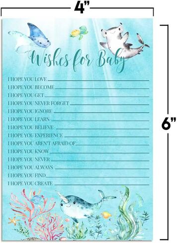 Little Hatchling Cute Sea Turtle Sea Life Baby Wishes Cards 20, 4"x6" - Great Keepsake and Fun Activity for Baby Showers - Wishes for Baby Keepsakes Last Generations - Fill-In, Double-Sided Cards in Saudi Arabia