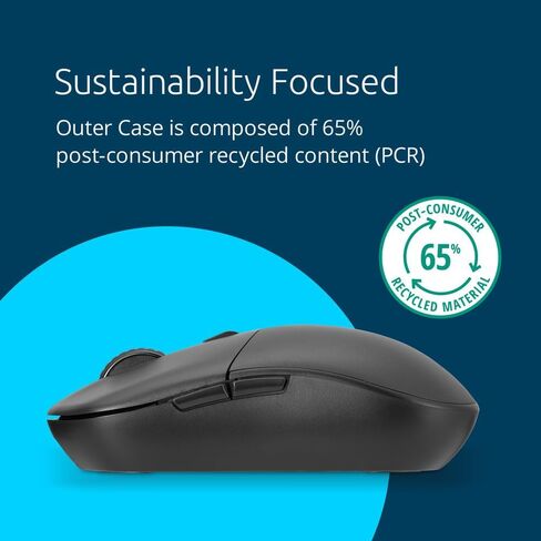 Kensington MY230 EQ Wireless Rechargeable Mouse, Ambidextrous Design, Quiet-Click, 2.4GHz, Bluetooth 5.0, Black (K75303NA) in Saudi Arabia
