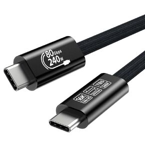 [80 جيجابت في الثانية من البيانات المزامنة] متوافق مع Thunderbolt 5 كابل دعم شحن 240W وعرض 16K/ مزدوج 8K ل Apple MacBook Pro ، Thunderbolt 4/3 أو معظم أجهزة USB C ، 3.3 قدم