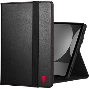 TORRO Leather Case Compatible with Samsung Galaxy Tab S10/S9 – Premium Leather Galaxy 2023 Case with Stand Function and Auto Wake/Sleep (Black)