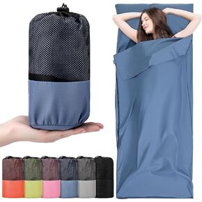 Sleeping Bag Liner Ultralight Travel Sheets Adult Sleep Sack Camping Sheets Portable Sleeping Bag Liners for Camping Backpacking Traveling Business Trips Hotels Hostels
