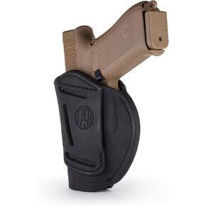 1791 GunLeather 4-Way G19 Holster - OWB and IWB CCW Leather Gun Holster - Right Handed - Fits G19, Beretta 92FS, Springfield XD9 & XD40, G17, 20, 21, 25, 31, 32, 38