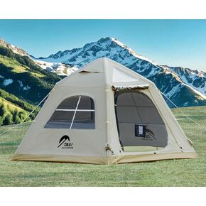 TAILI Inflatable Blow Up Tent for Camping with Hand Pump for 2/4/6/8 Person, Easy Setup Outdoor Inflatable Oxford Waterproof Air Tent House for Family Camping Adult
