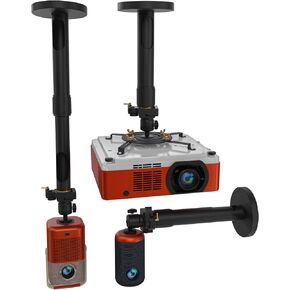 PropVue Universal Projector Mount - Adjustable Ceiling or Wall Mount for Office & Home Mini Projectors - Full Motion, Easy Installation, 360° Swivel, Extendable Length 13.8" to 21"